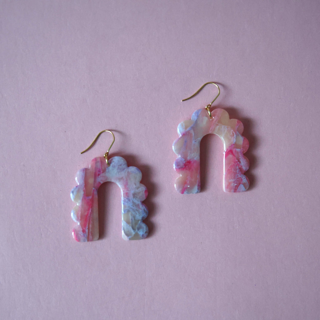 Pink Marble Waves Korvakorut