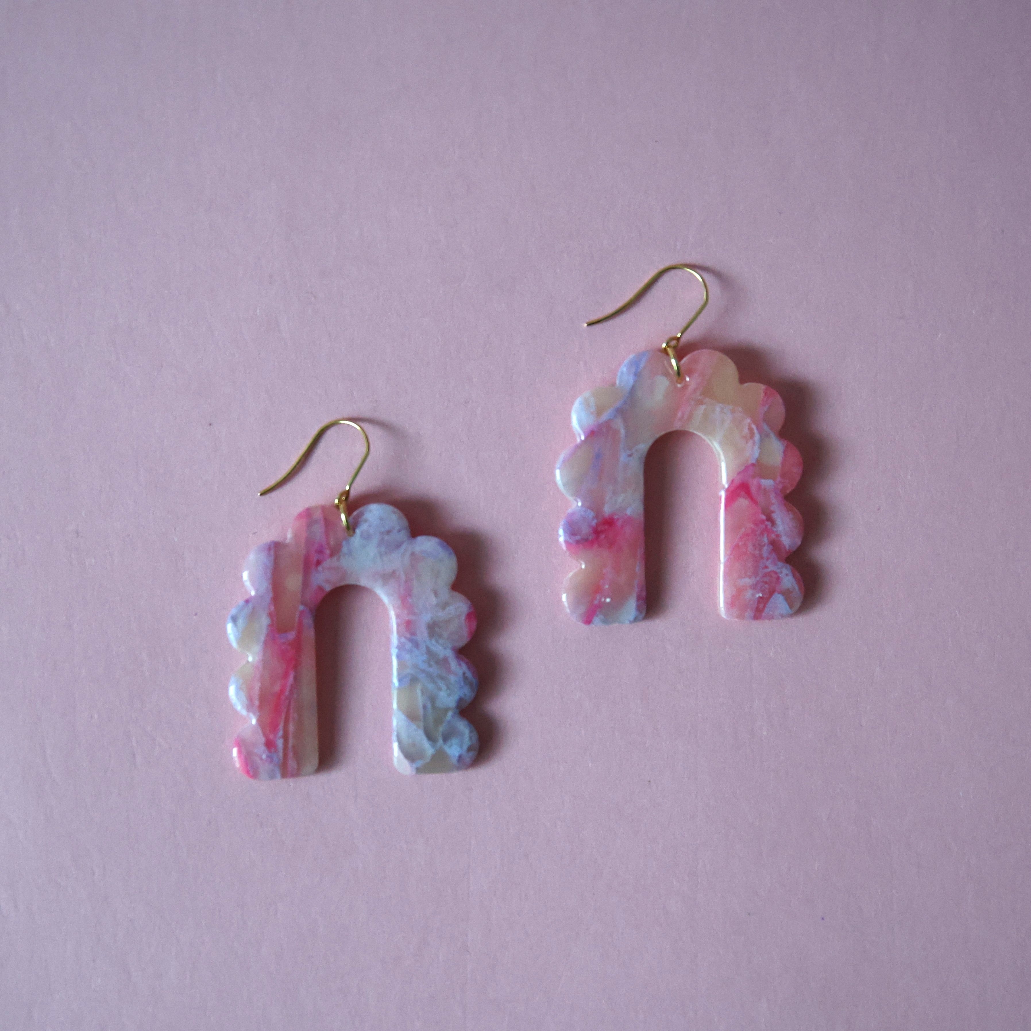 Pink Marble Waves Korvakorut