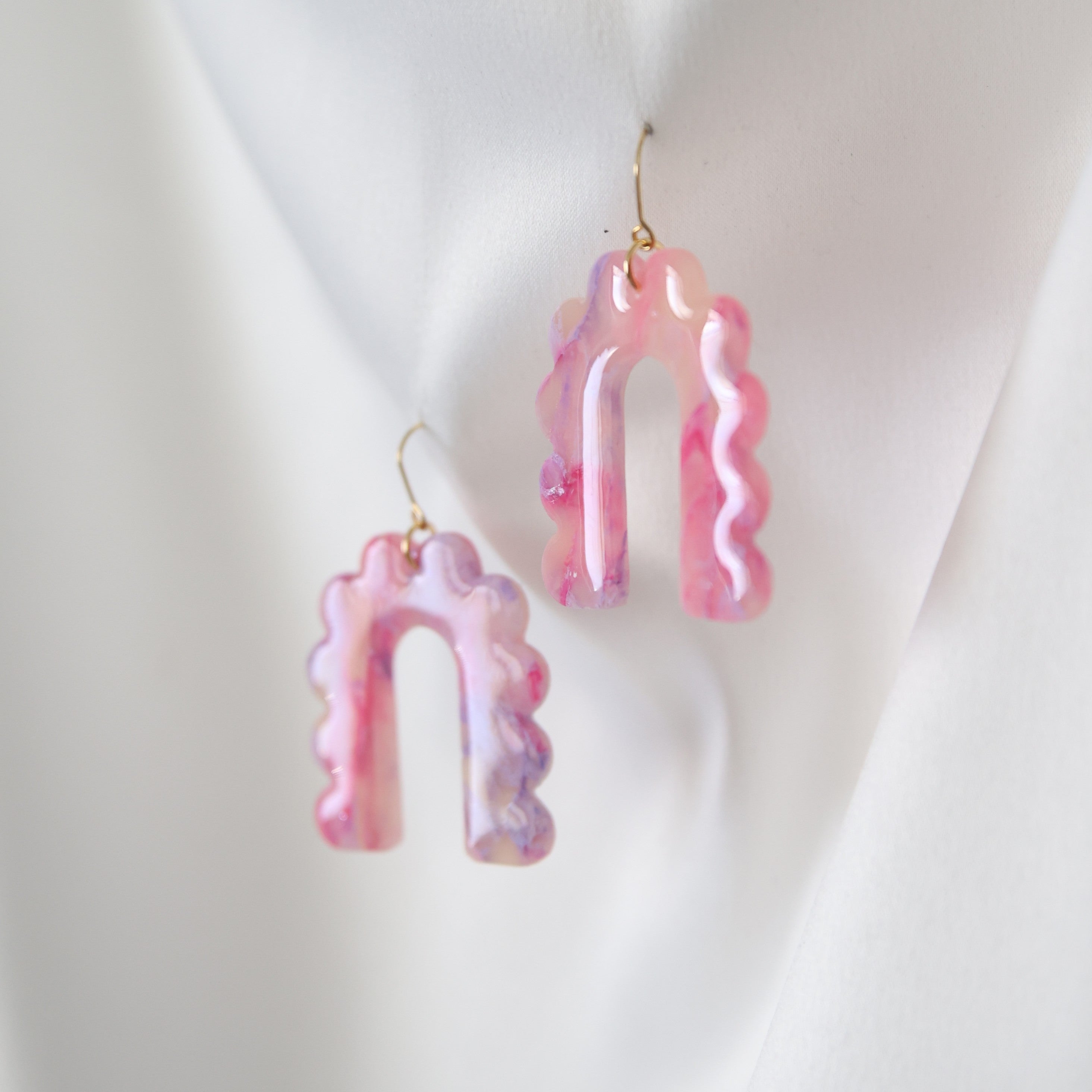 Pink Marble Waves Korvakorut